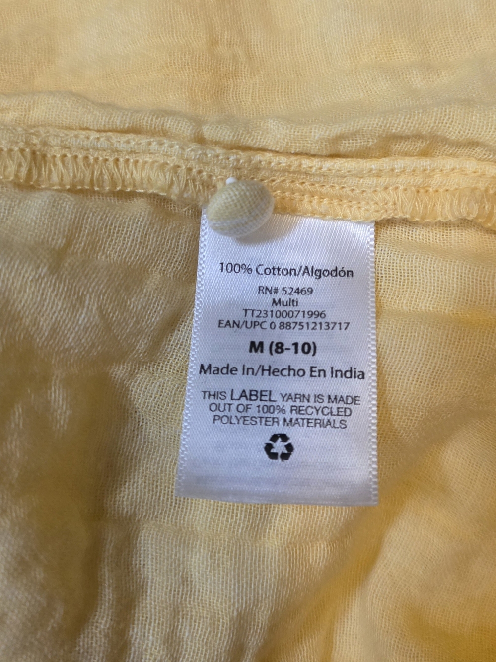 Time and Tru Yellow Women’s Cotton Dress